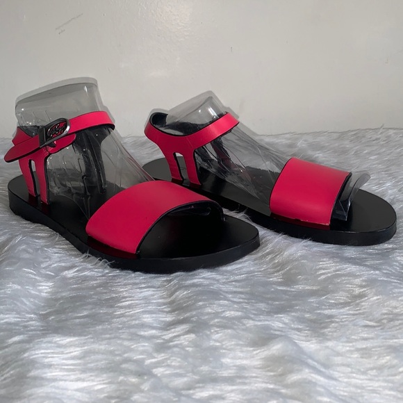Coach Shoes - COACH ANKLE STRAP SANDALS NEON PINK